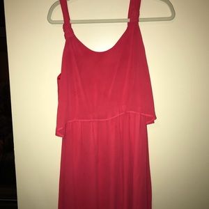 Coral sleeveless dress